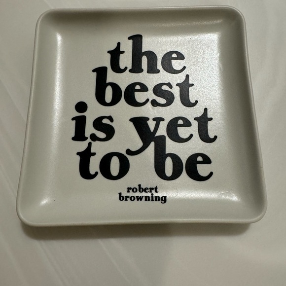 NWT Quotable Trinket Plate “The Best is Yet to Be” 5in Square - Picture 2 of 3
